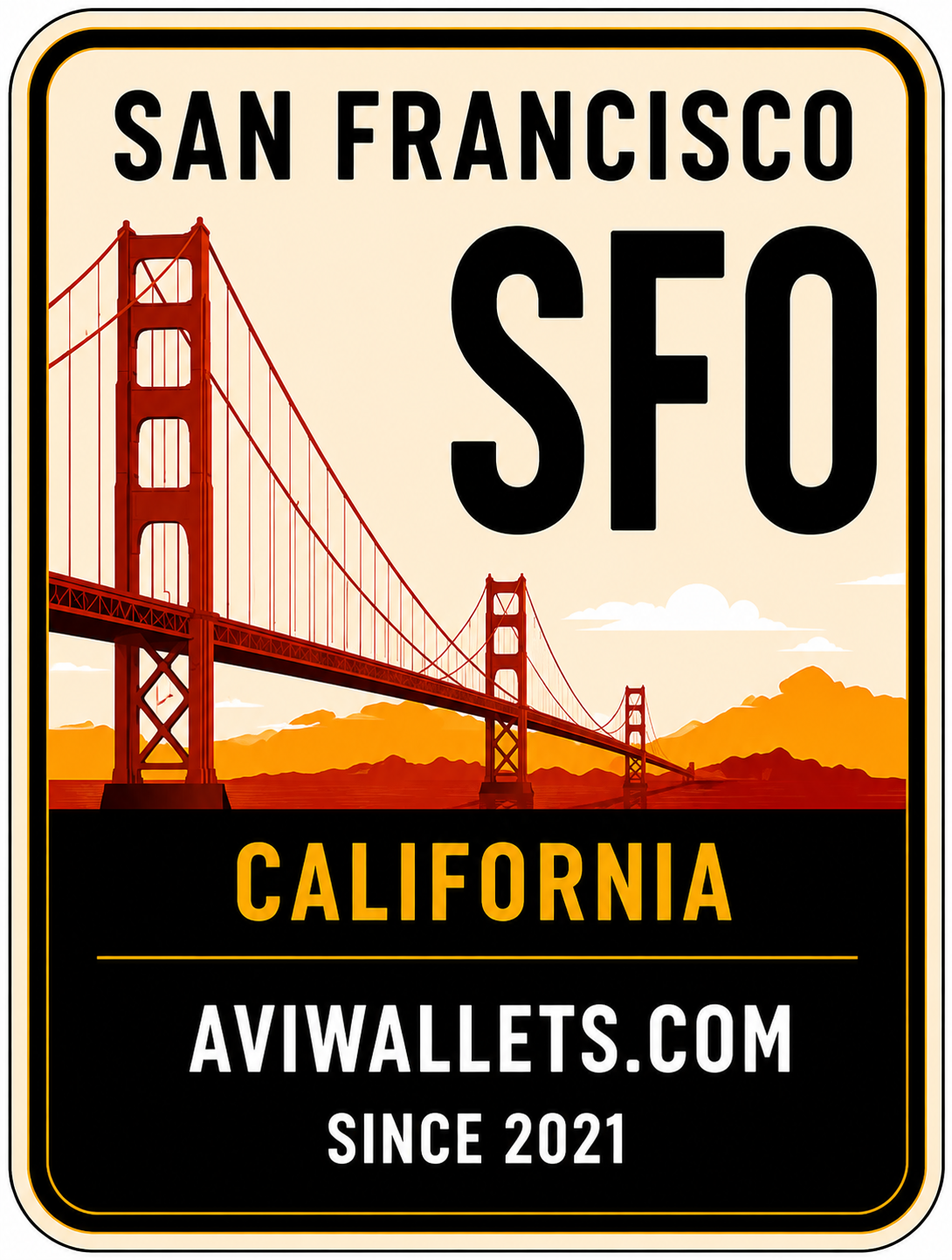 SFO airport code vinyl sticker San Francisco, California by AviWallet