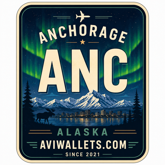 ANC Airport Code Sticker representing Anchorage International Airport by AviWallet