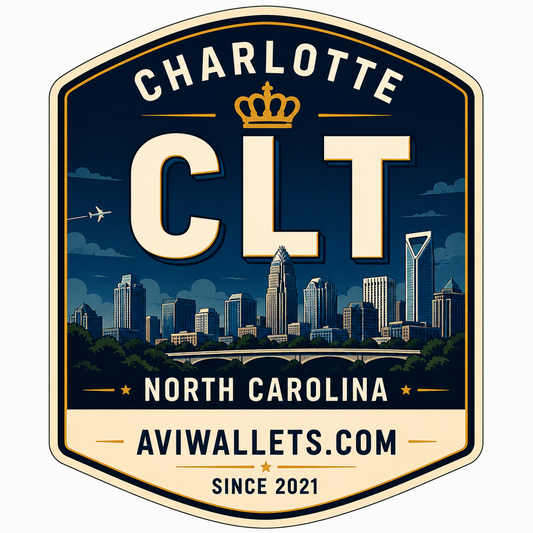 CLT Airport Code Sticker representing Charlotte International Airport by AviWallet