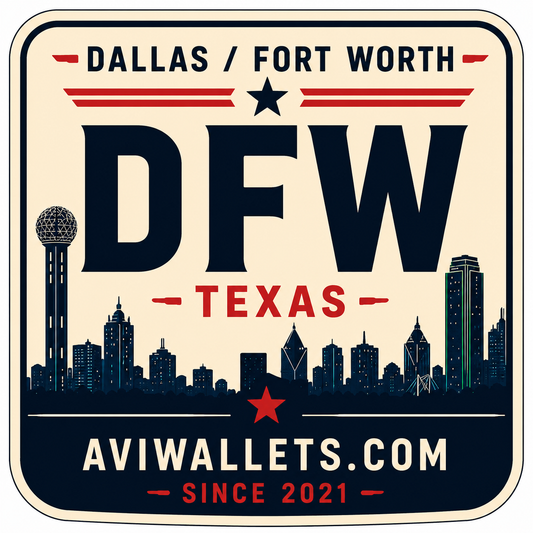 DFW Airport Code Sticker representing Dallas- Fort Worth International Airport by AviWallet