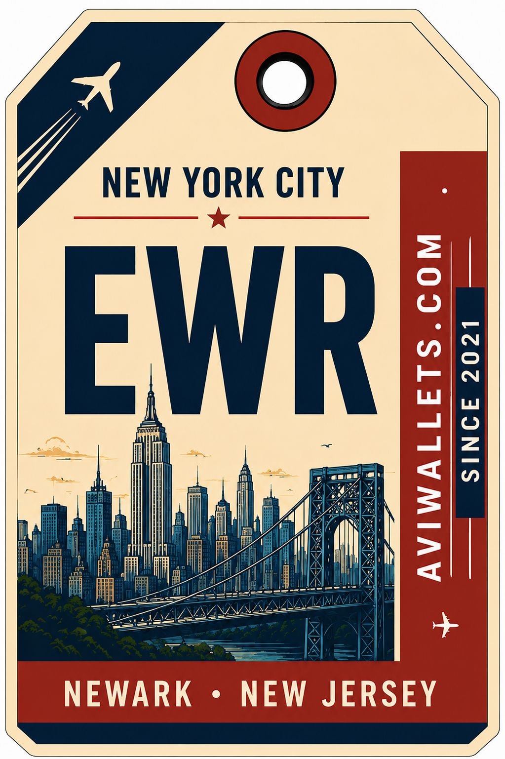 EWR Airport Code Sticker representing Newark International Airport by AviWallet