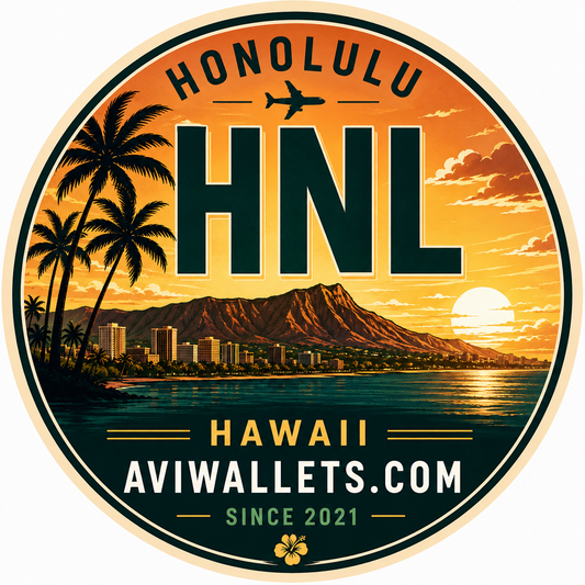 HNL Airport Code Sticker representing Honolulu International Airport by AviWallet
