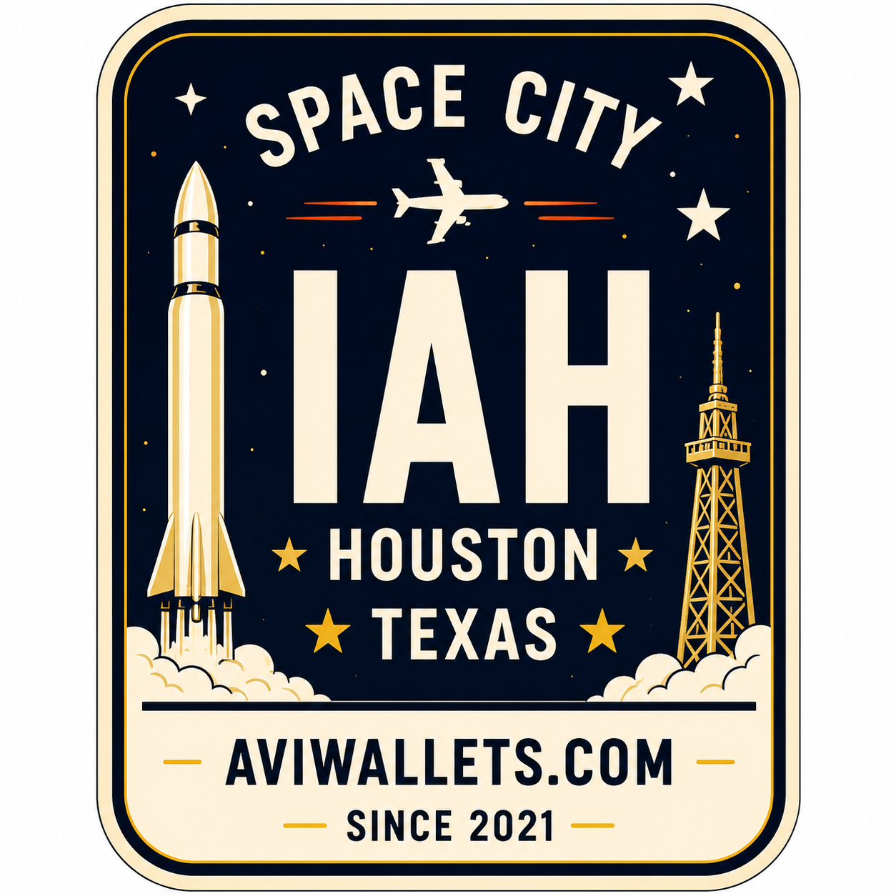 IAH airport code vinyl sticker Houston Texas by AviWallet