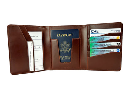 Lindbergh leather passport wallet for pilots by AviWallet