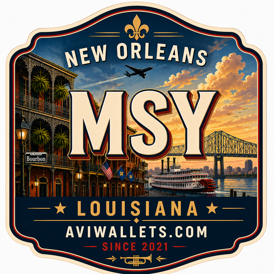 MSY Airport Code Sticker representing New Orleans International Airport by AviWallet
