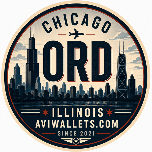 ORD Airport Code Sticker representing Chicago International Airport by AviWallet